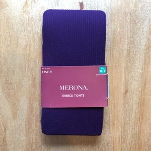 Merona royal purple ribbed tights NEW WITH TAGS